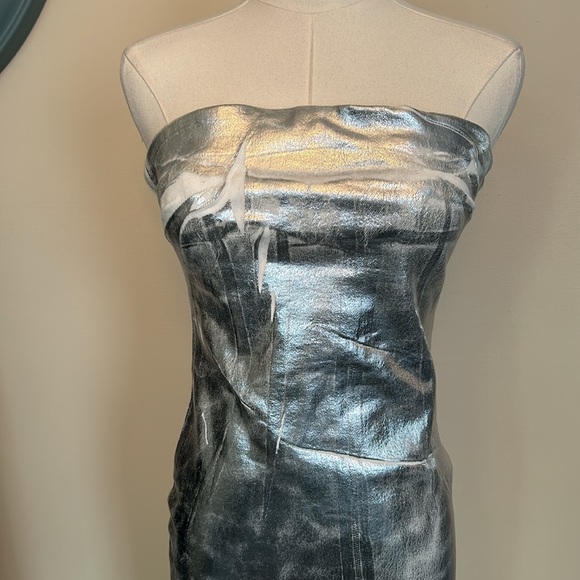 Zara Silver Strapless Dress - Picture 15 of 16